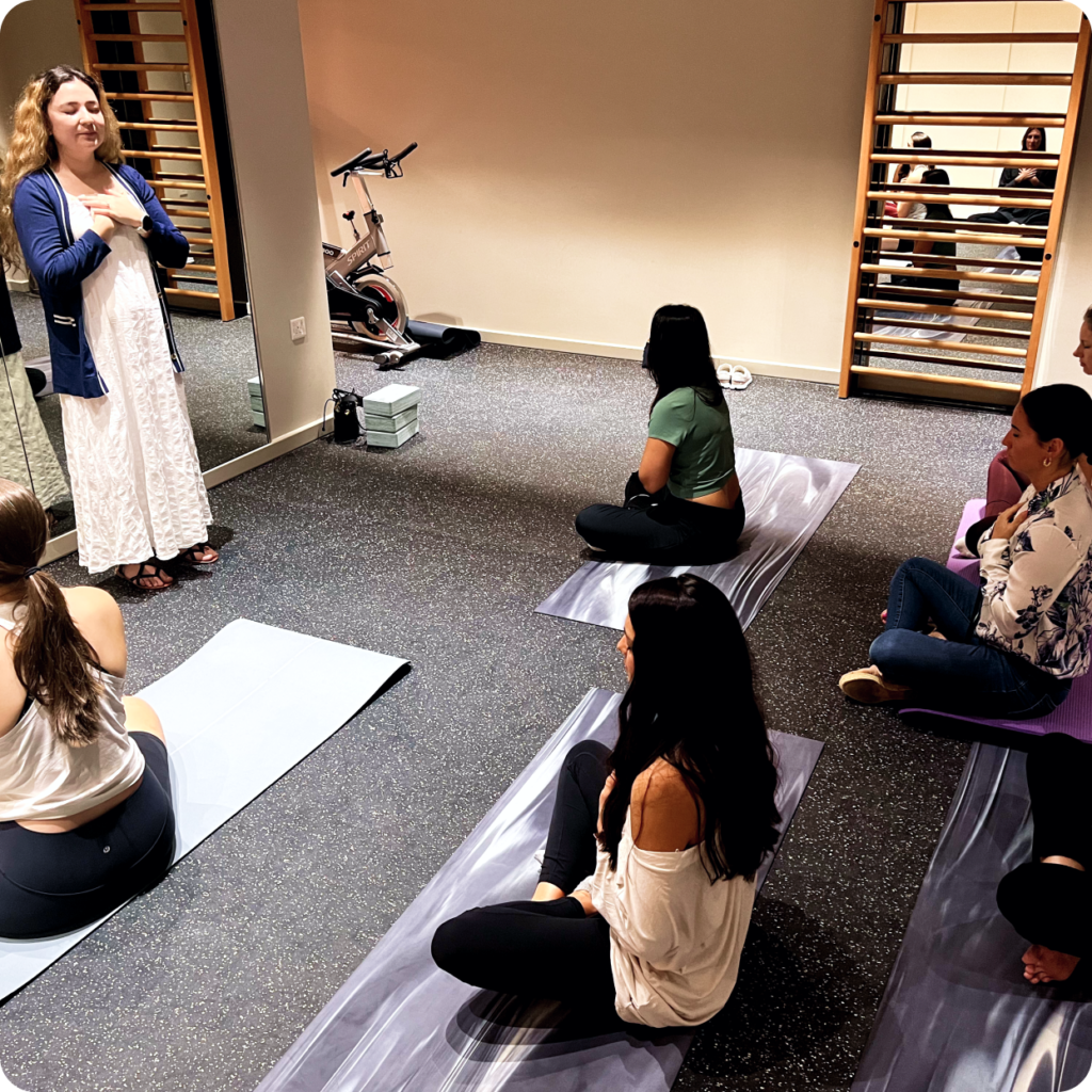 Yoga session at Kinesi Clinic Dubai.