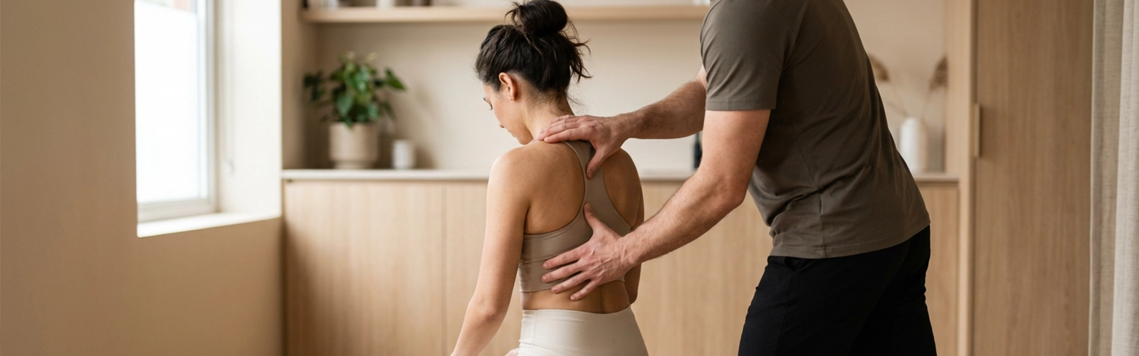 A chiropractor in Dubai performing a spinal adjustment on a patient to provide back pain relief from stress-induced tension.