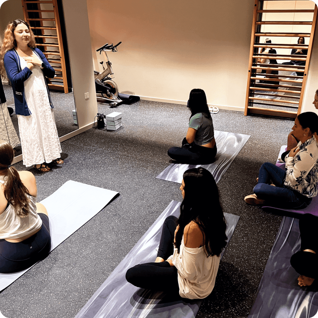 Yoga session at Kinesi Clinic Dubai.